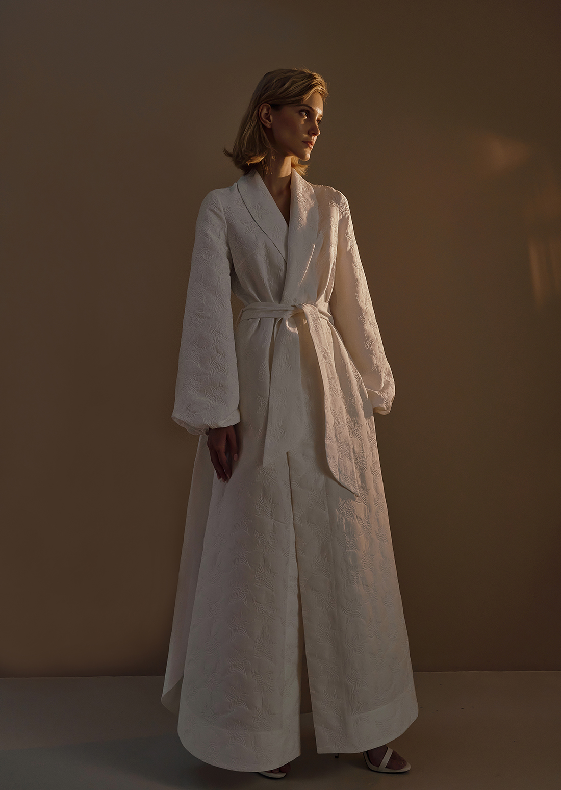 Cotton jacquard robe