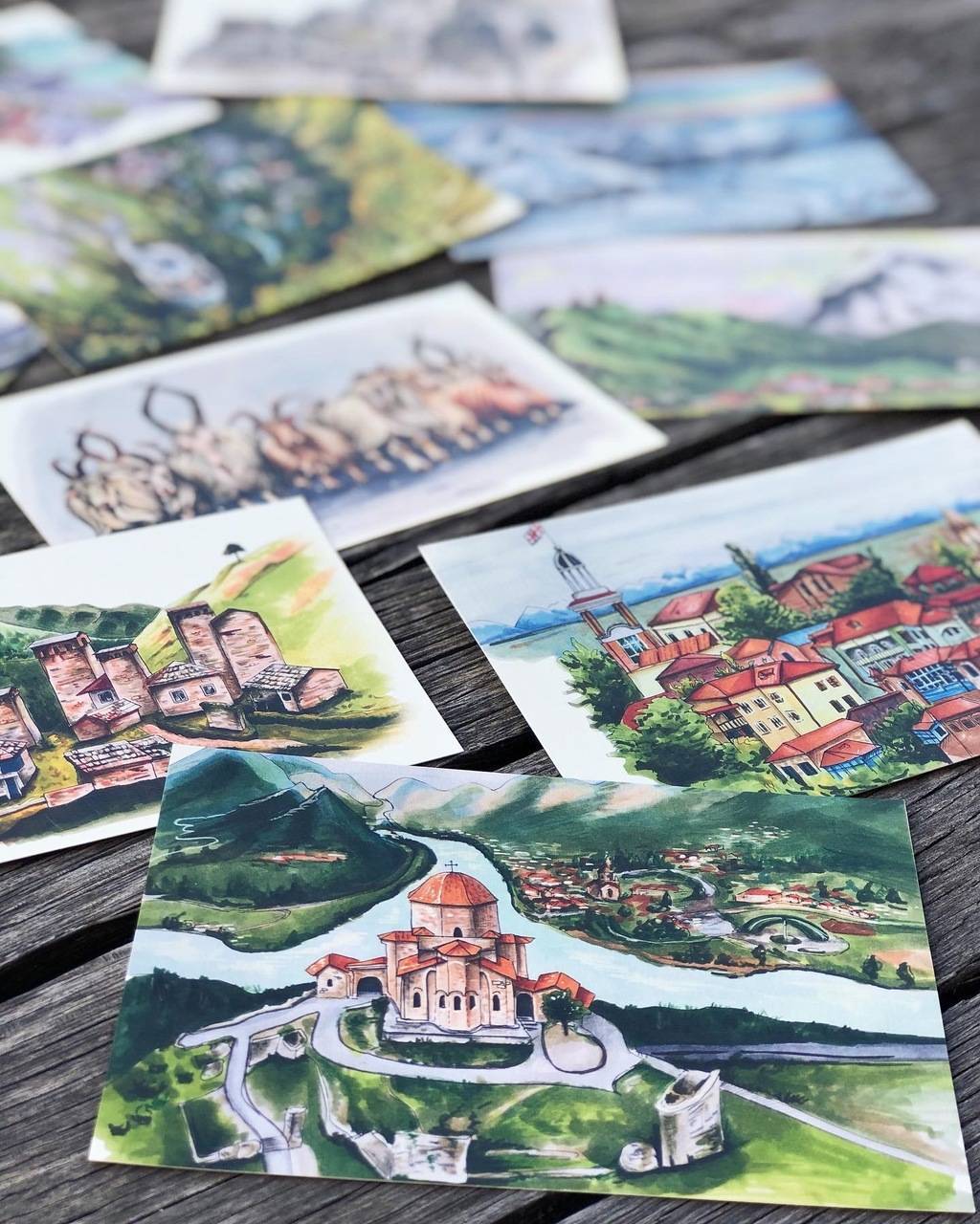 Набор открыток Грузинские пейзажи (10 шт.)/ Postcard set (10 pcs.)