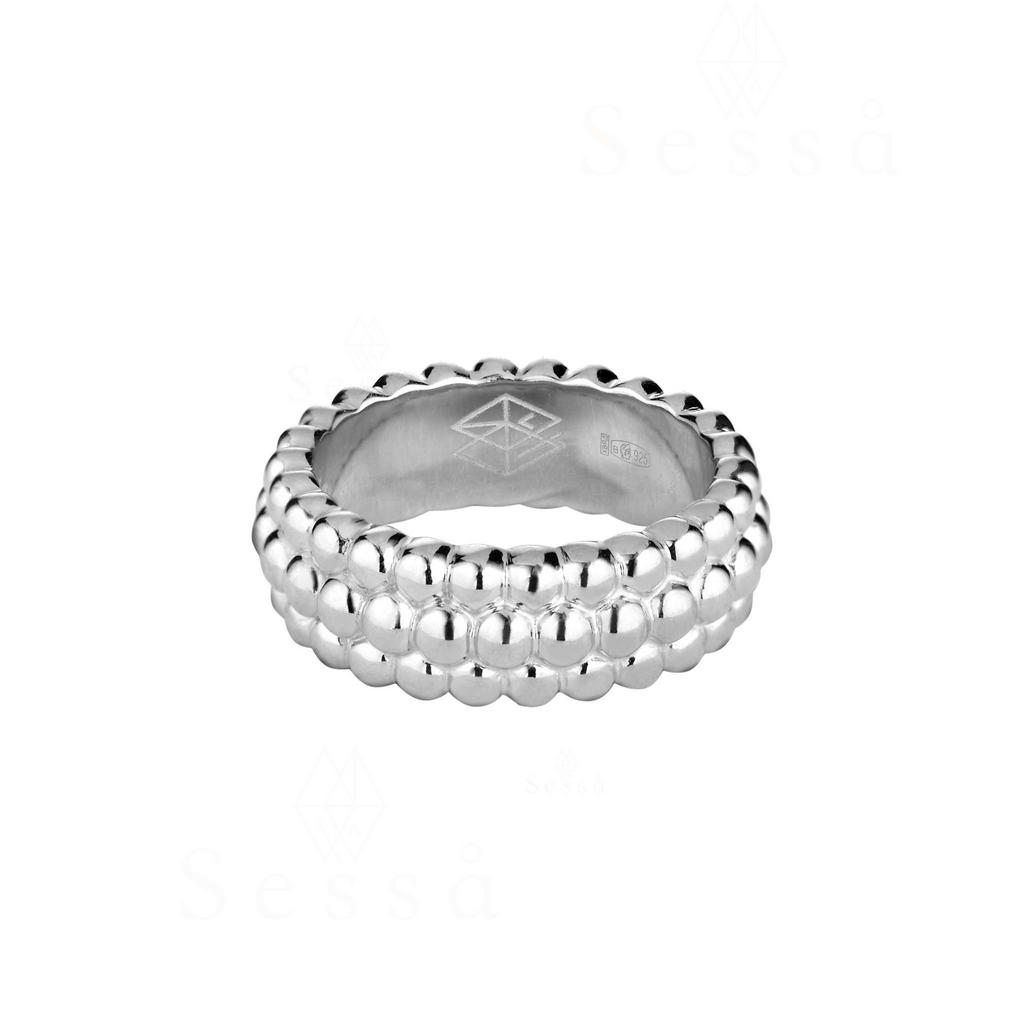 Кольцо Либера из серебра с родиевым покрытием, коллекция Либера SESSA