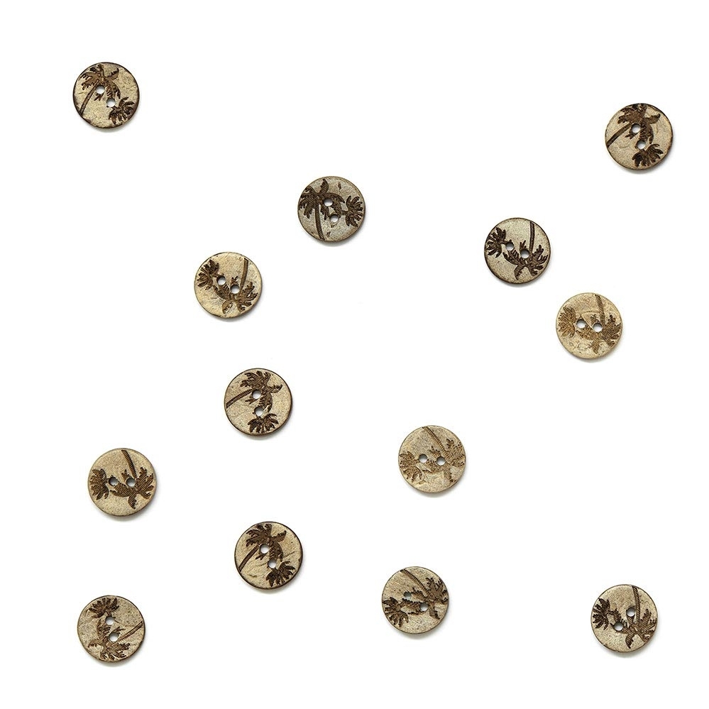 Кокосовые пуговицы с рисунком, арт. 024, лицо | Wool Story