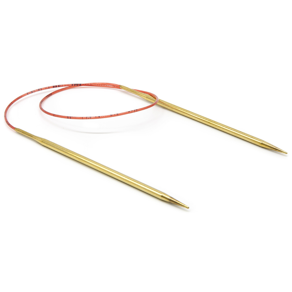 Позолоченные спицы Addi 4 мм c удлиненным кончиком на леске | Wool Story