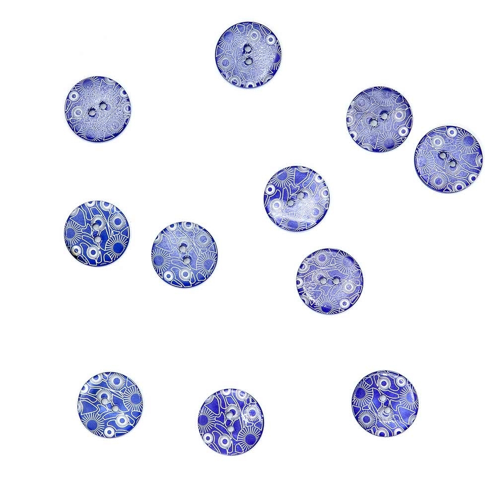 Пуговицы из перламутра, арт. ПП006, круглые с рисунком, 20 мм, лицо | Wool Story