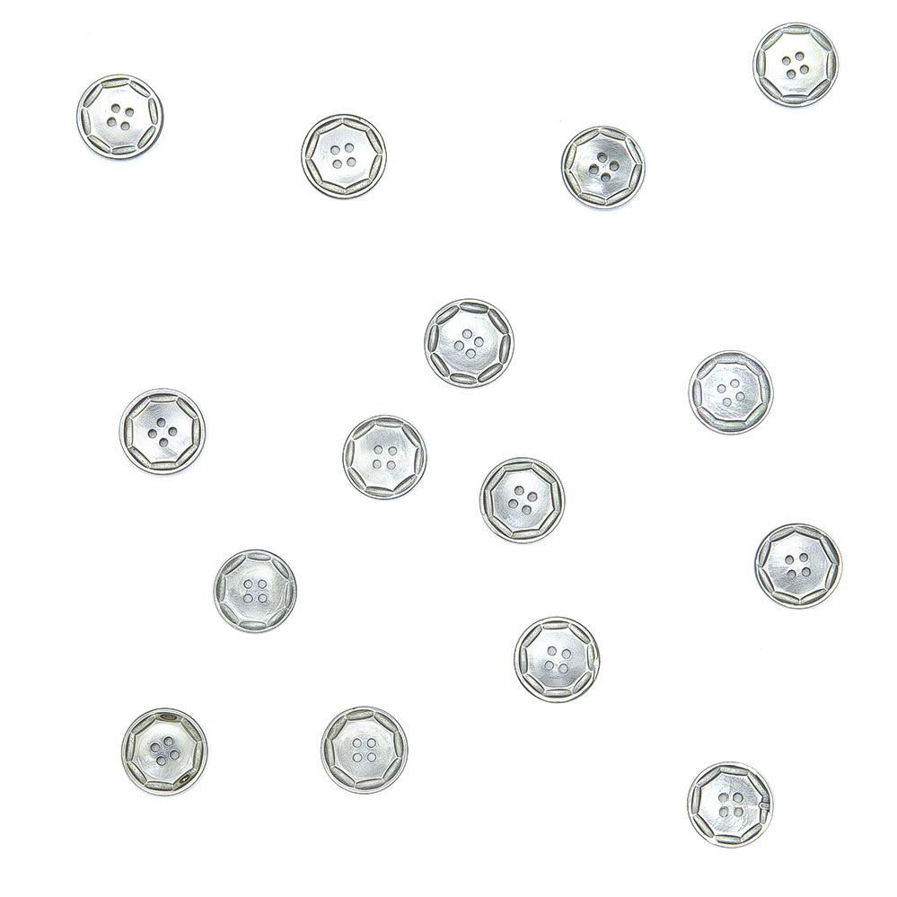 Пуговицы из перламутра, арт. ПП009, круглые, 15 мм, лицо | Wool Story