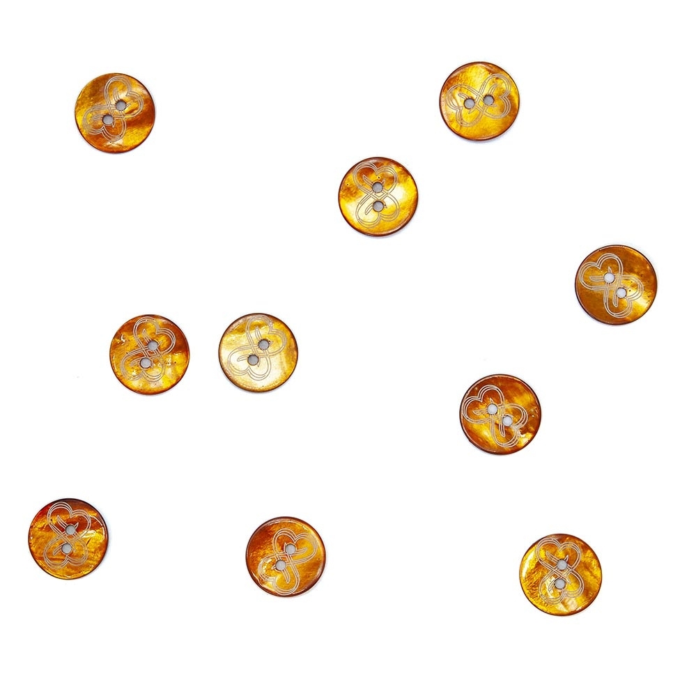 Пуговицы из перламутра, арт. ПП015, круглые с рисунком, 18 мм, лицо | Wool Story