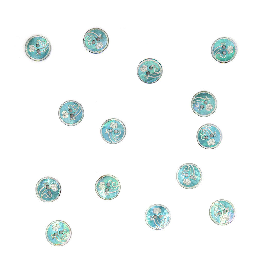 Пуговицы из перламутра, арт. ПП018, круглые, 15 мм, лицо | Wool Story