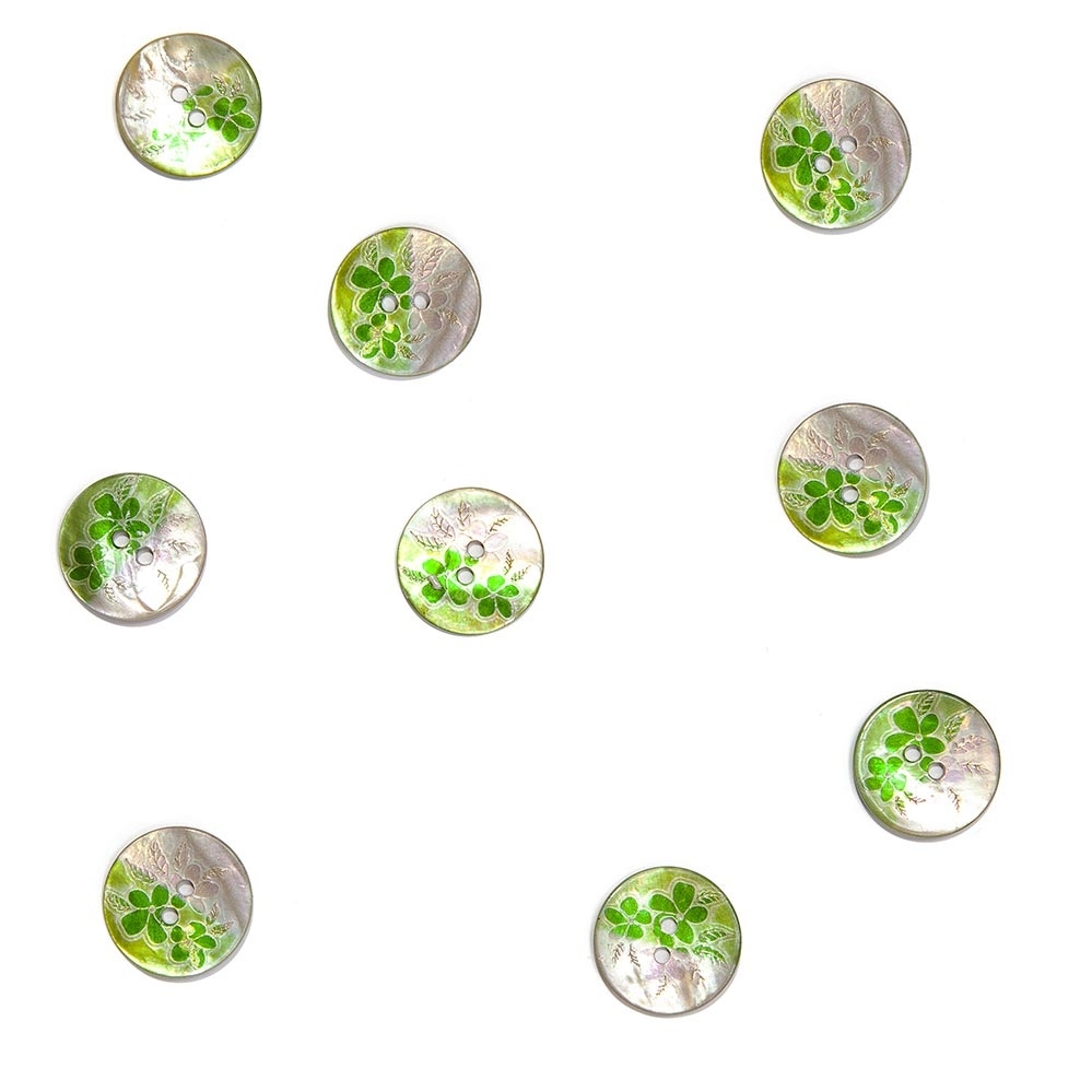 Пуговицы из перламутра, арт. ПП032, круглые с рисунком, 20 мм, лицо | Wool Story