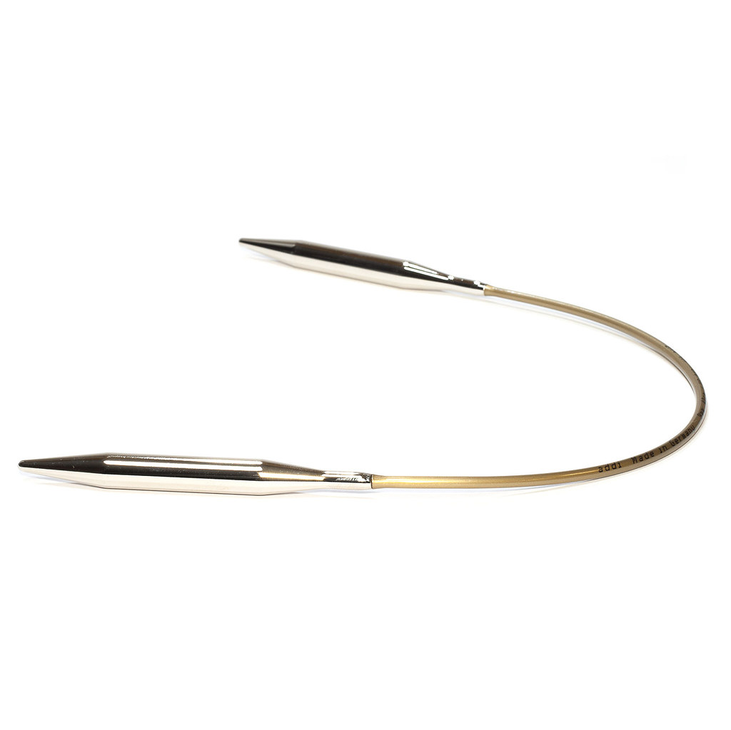 Круговые спицы Addi диаметром 9 мм на золотой леске | Wool Story