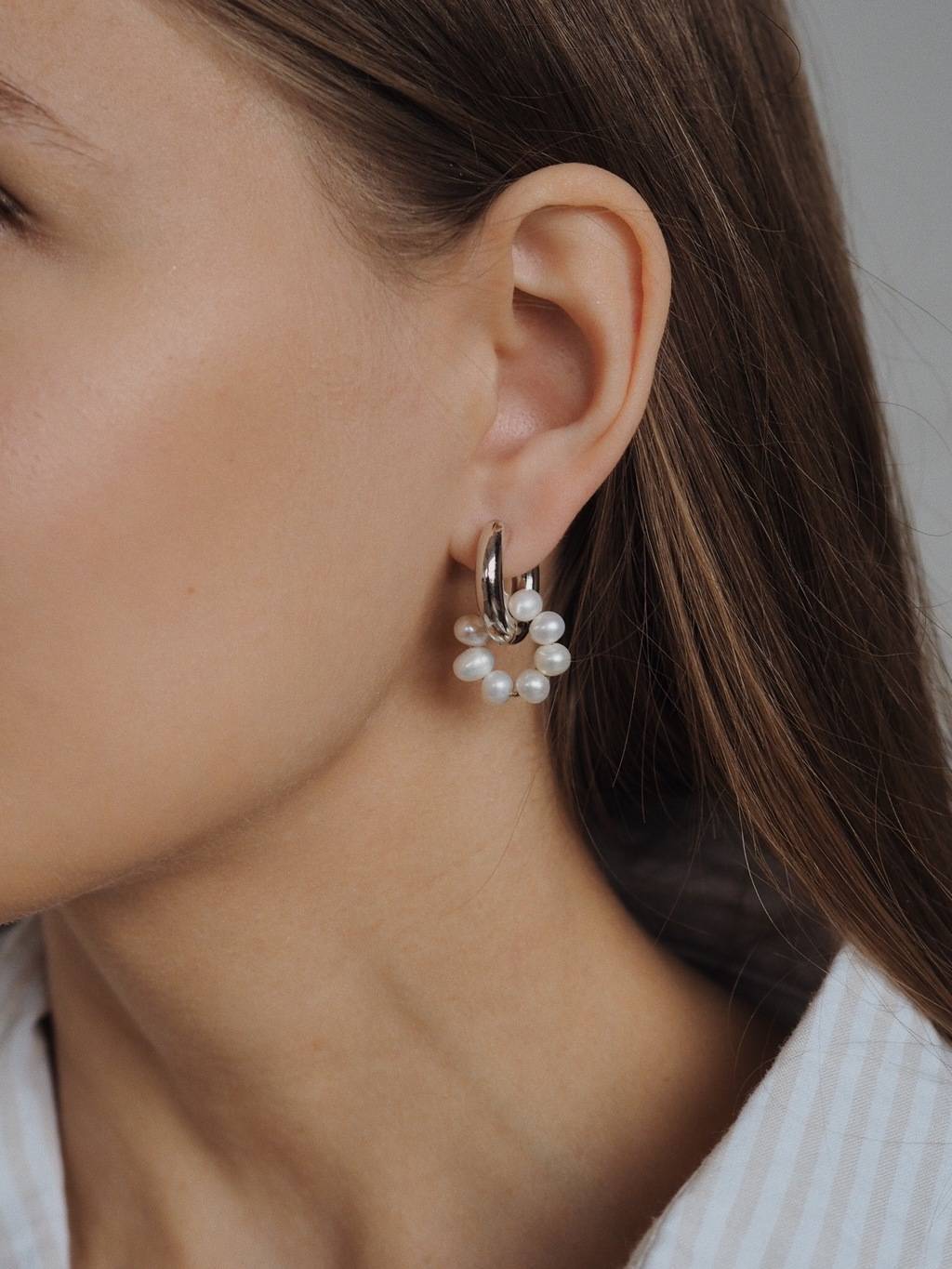 Серьги-трансформеры с жемчугом