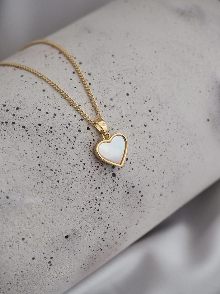Цепочка с подвеской Сердце с перламутром