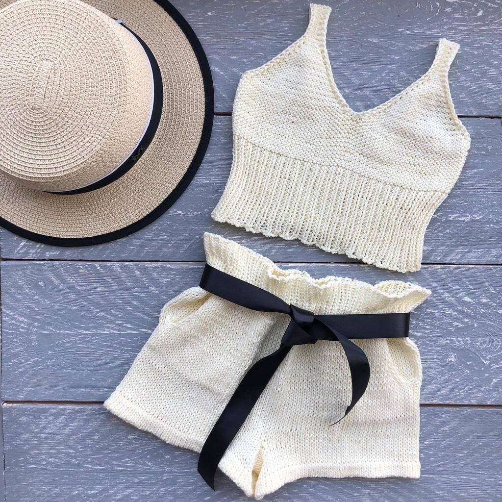 Комбо шорты "Paper bag" + топ "Bralett"