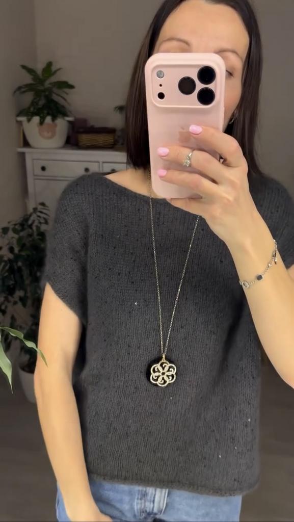 Совместное вязание безрукавки с пайетками