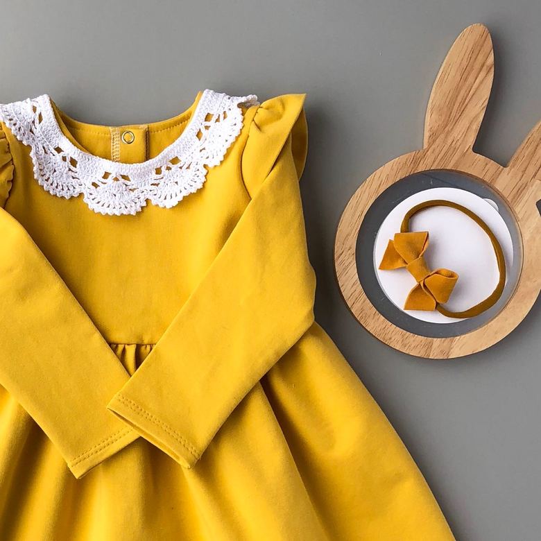 Платье трикотажное Рюша с воротничком