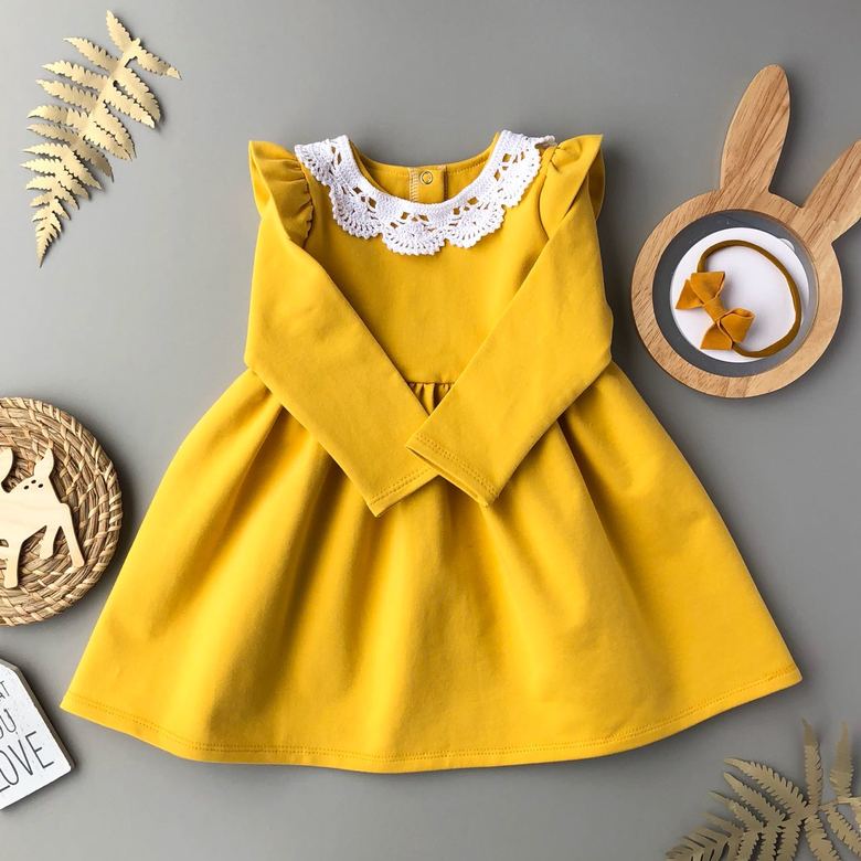 Платье трикотажное Рюша с воротничком