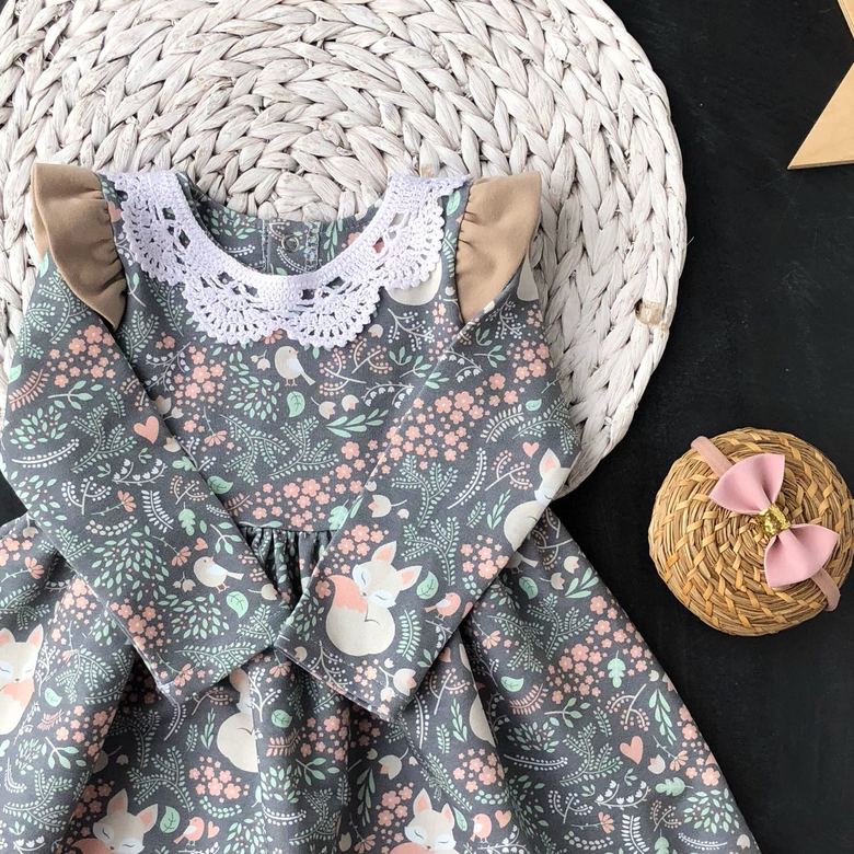 Платье трикотажное Рюша с воротничком