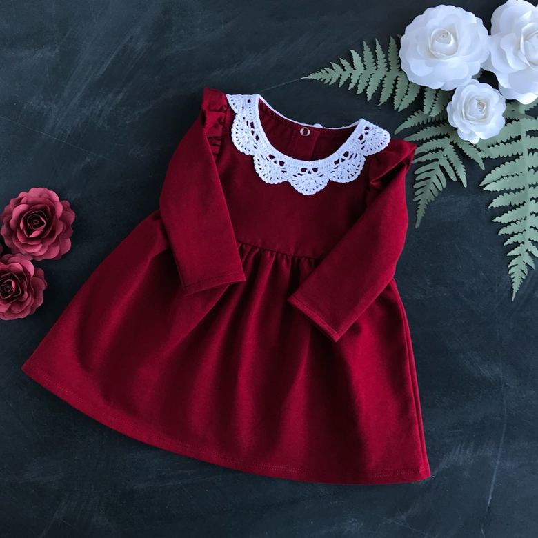 Платье трикотажное Рюша с воротничком