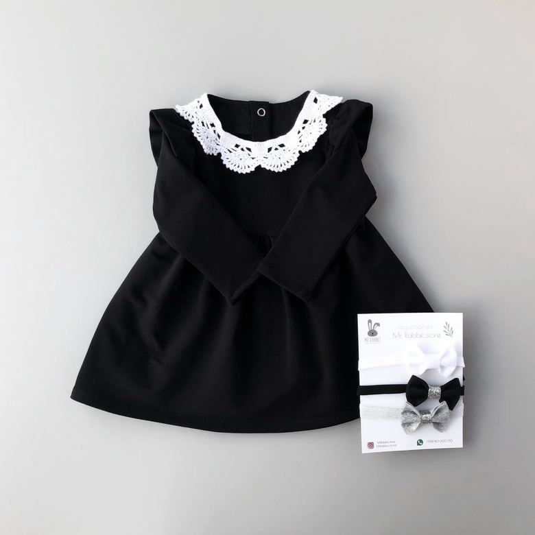 Платье трикотажное Рюша с воротничком