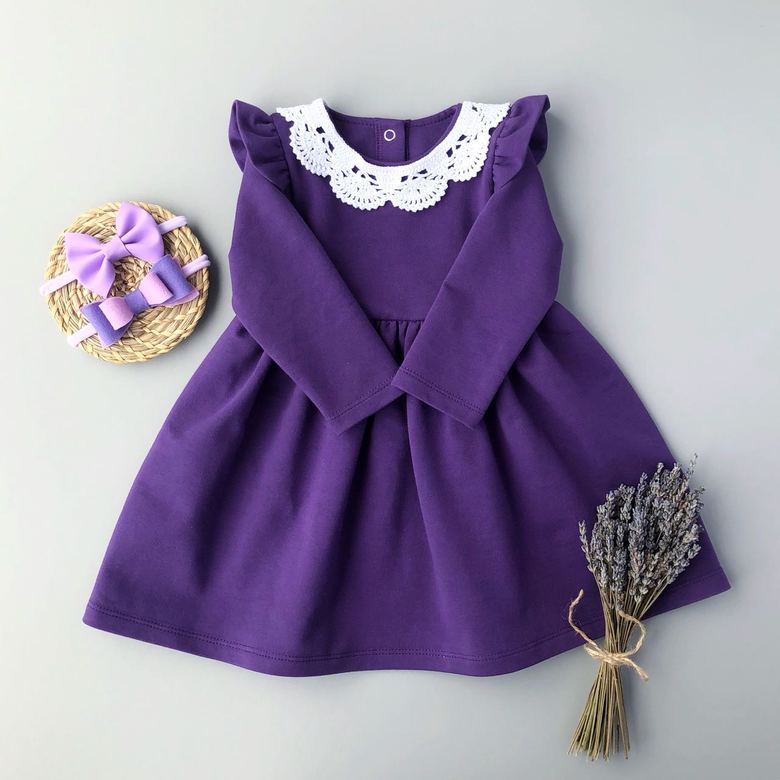 Платье трикотажное Рюша с воротничком