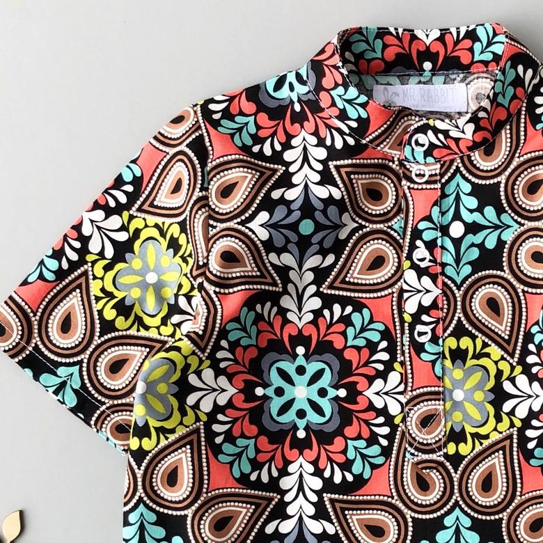 Рубашка - классика короткий рукав узоры