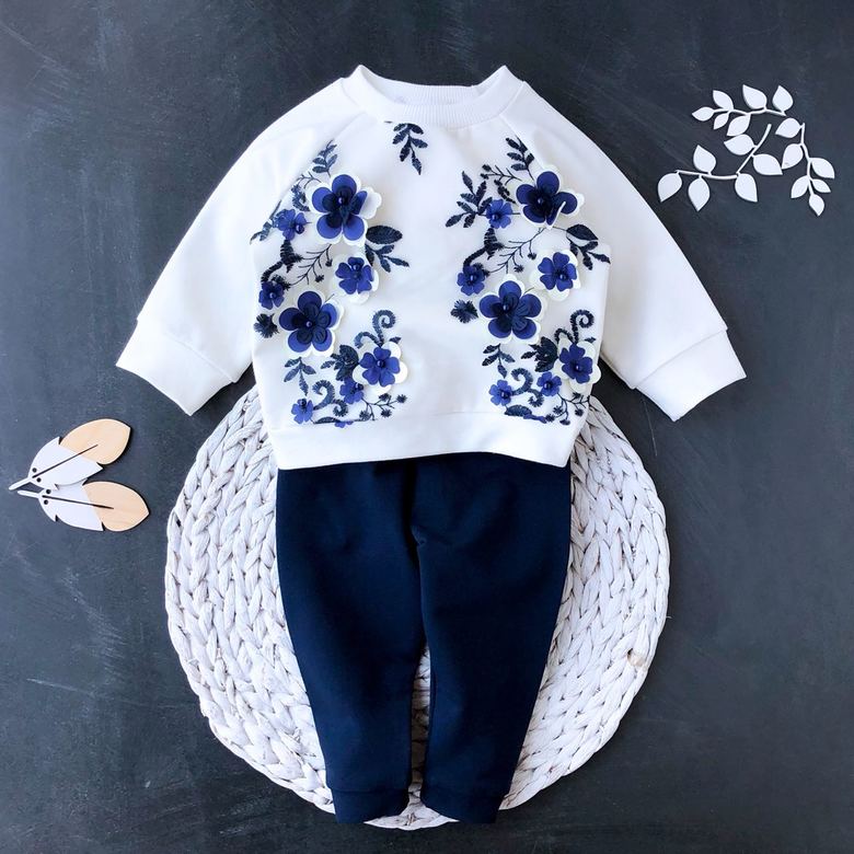 Комплект Цветы Темно синий