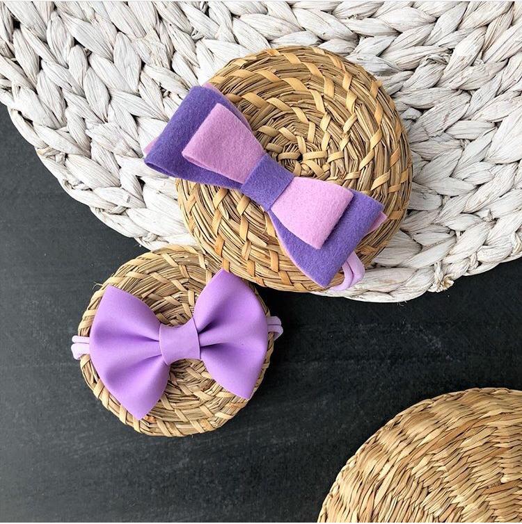 Набор бантиков-повязок на голову "Сирень"