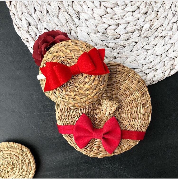 Набор бантиков-повязок на голову "Роза"