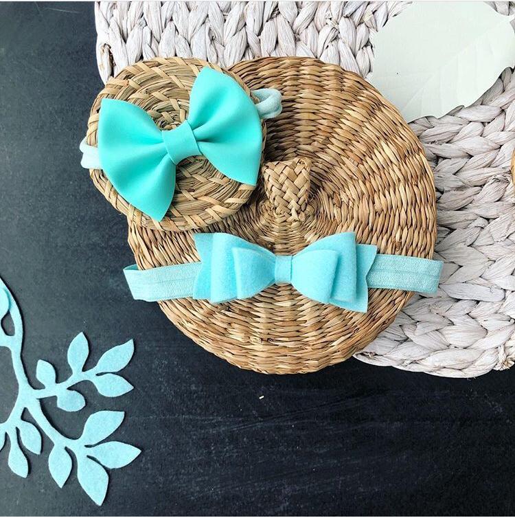 Набор бантиков-повязок на голову "Мята"