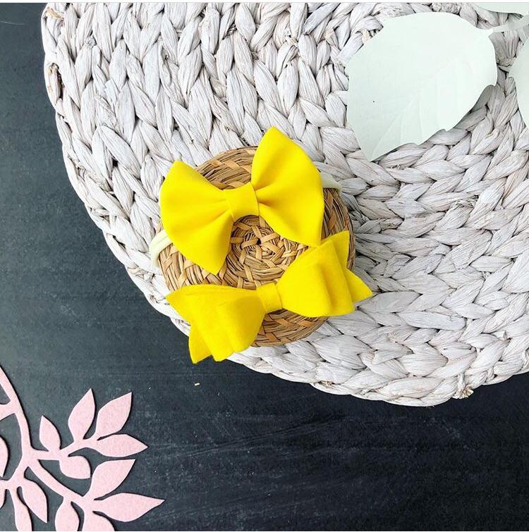 Набор бантиков-повязок на голову "Подсолнух"