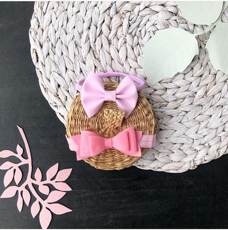 Набор бантиков-повязок на голову "Пудра"