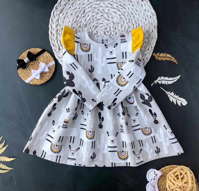 Платье трикотажное Рюша