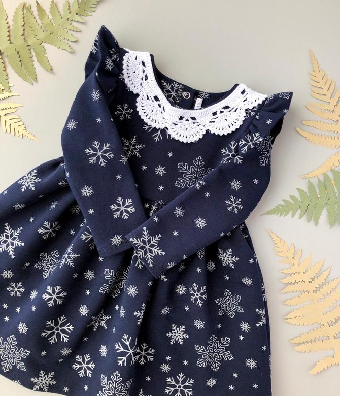 Платье трикотажное Рюша с воротничком