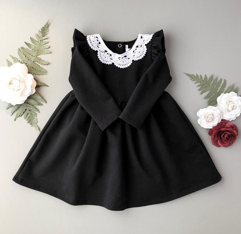 Платье трикотажное Рюша с воротничком