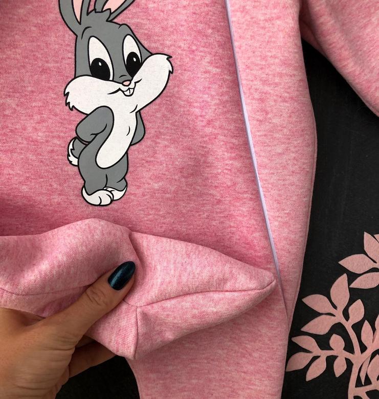 Комбез начёс «Зайка» Розовый меланж