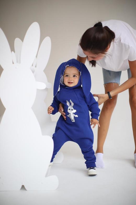 Комбез начёс «Зайка» Синий Василёк