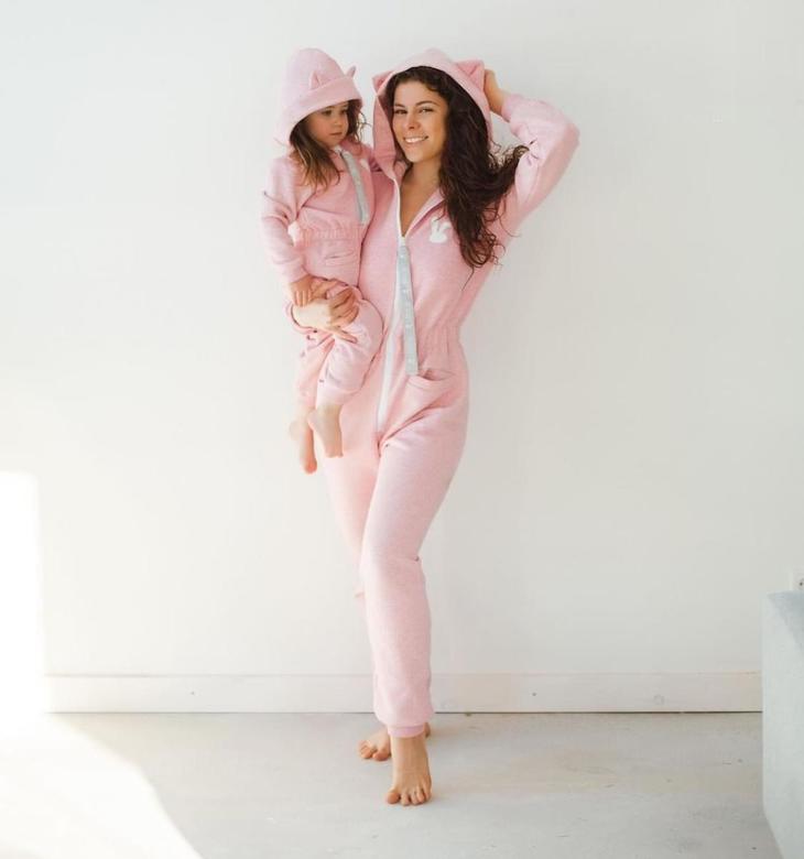 Взрослый Комбез Cat начёс розовый меланж