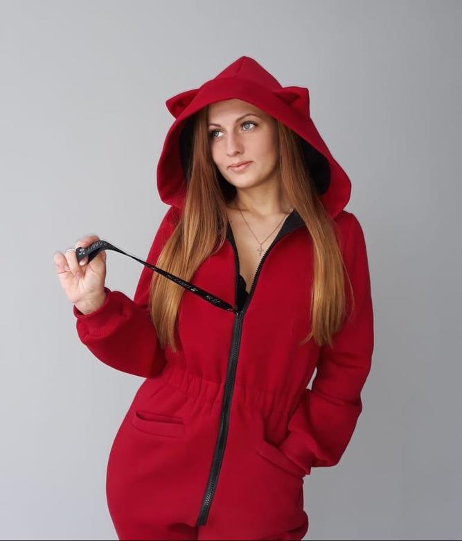 Взрослый Комбез Cat начёс Бордо