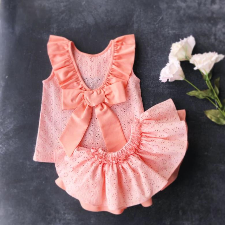 Топ с открытой спиной + Блумеры с двойной юбочкой