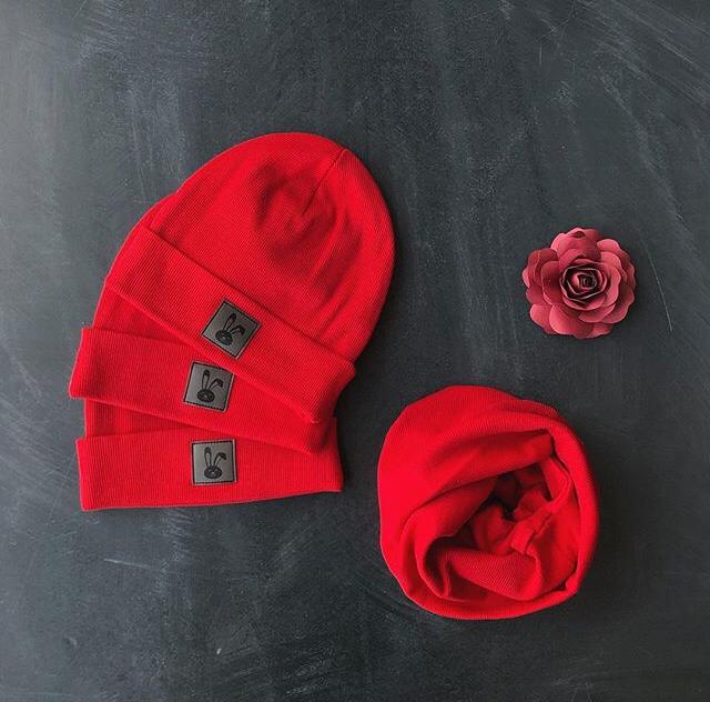 Кашкорсе для набора  Mr.rabbit шапка-снуд Красный