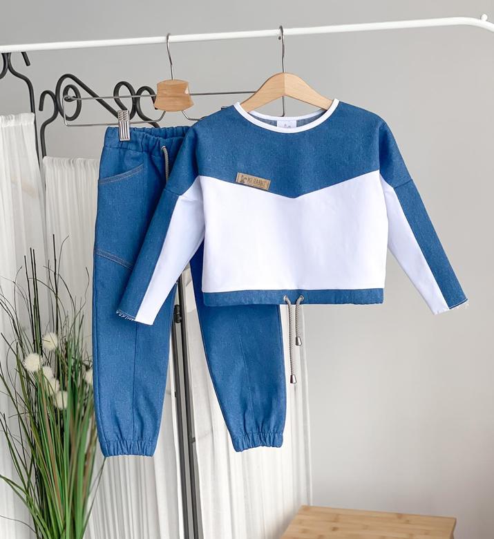 Укороченная кофта Джинс Синий