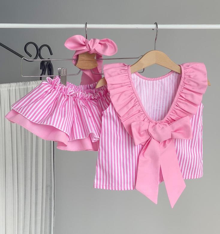 Топ с открытой спиной + Блумеры с двойной юбочкой