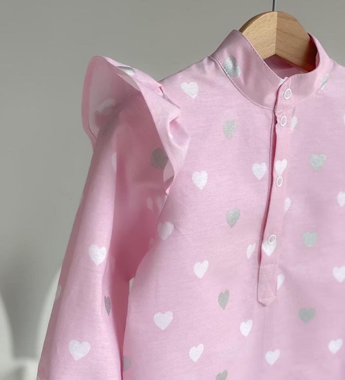 Рубашка классика длинный рукав с рюшами