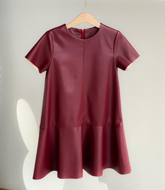 Платье Кожаное  Бордо
