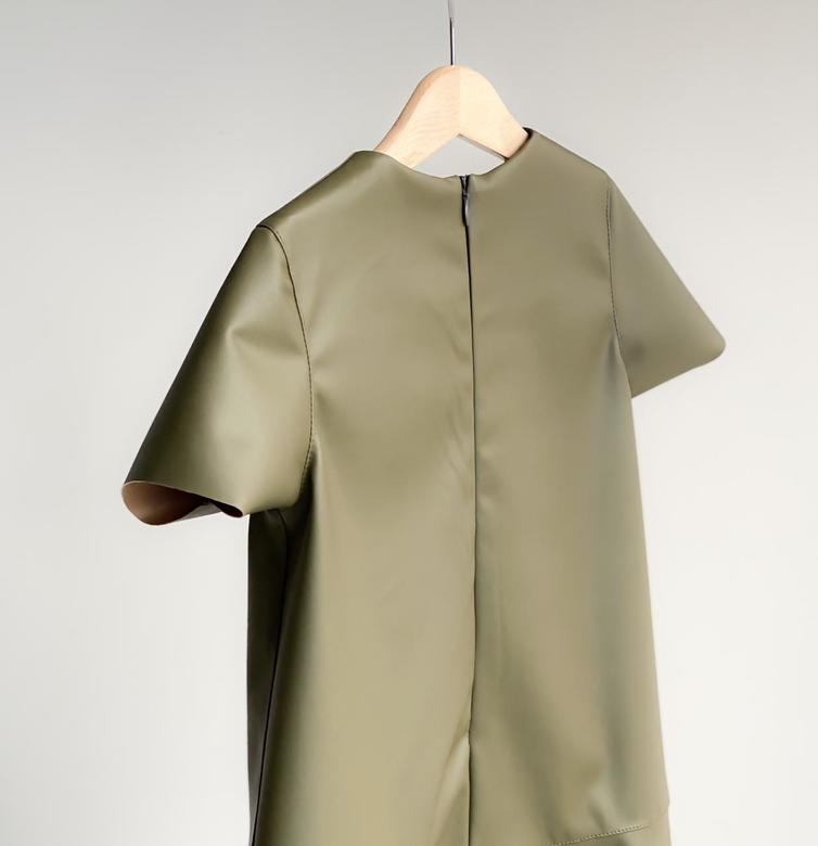 Платье Кожаное  Хаки