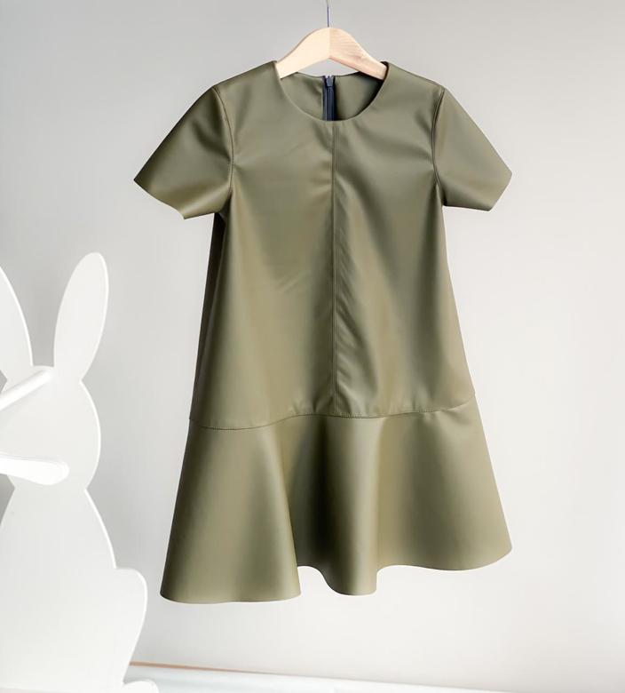 Платье Кожаное  Хаки