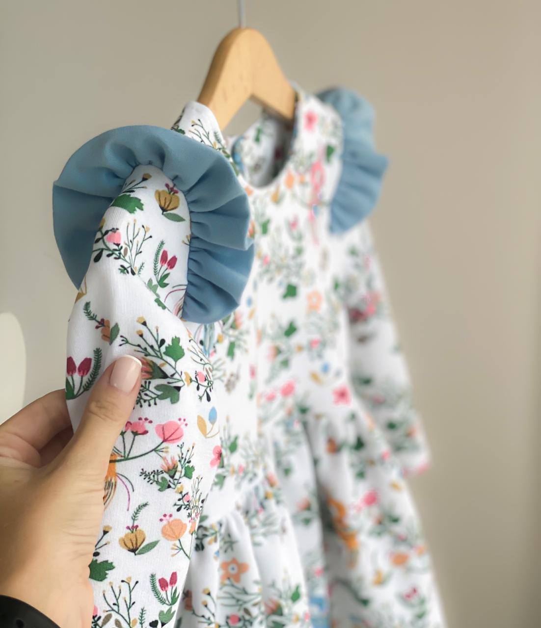 Платье трикотажное Рюша