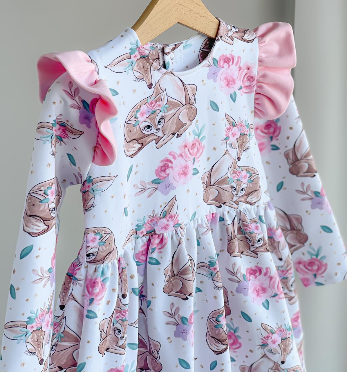 Платье трикотажное Рюша