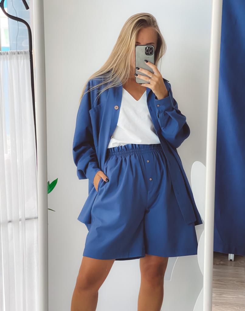 Комплект Linen (рубаха, топ, шорты)