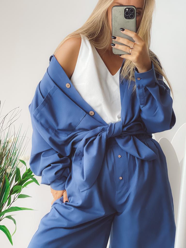 Комплект Linen (рубаха, топ, шорты)