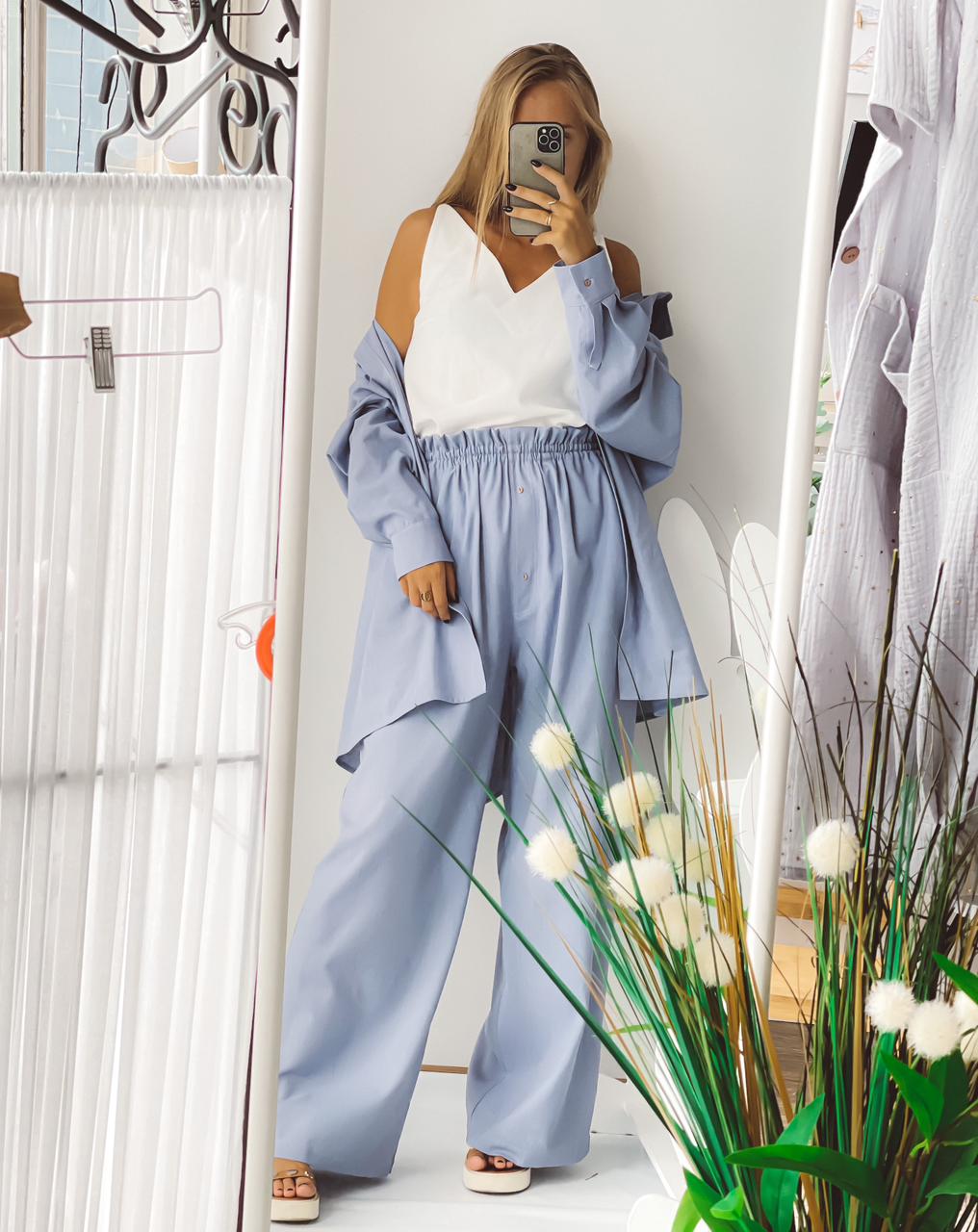 Комплект Linen (рубаха, топ и штаны)