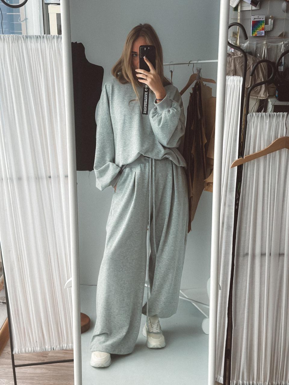 Комплект “ОВЕРИЩЕ» серый меланж с крапом