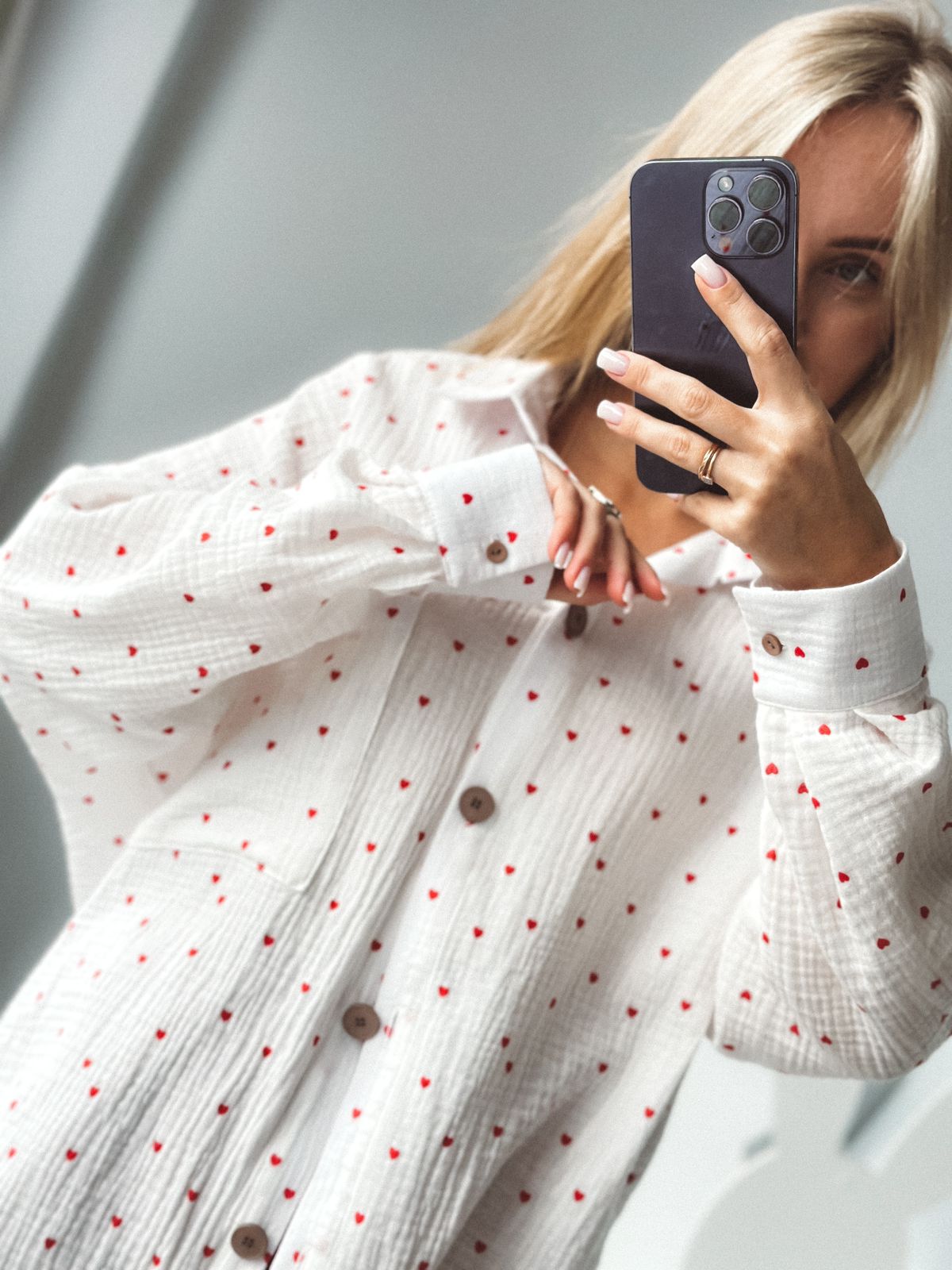 Молочный с сердечками муслин